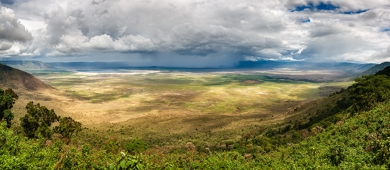 Landschafts-Panorama des Ngorongoro Kraters