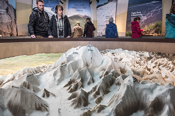 Three dimensional topographic map at the Visitors Center, Denali