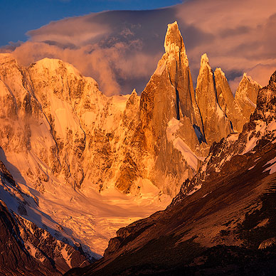 Morning glow on Mount Cerro Torre
